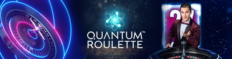 Logo de la Ruleta Quantum y su crupier profesional