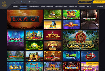 Página principal del casino online de 21Casino Colombia