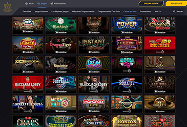 Página de la sección de tragamonedas de 21Casino Colombia