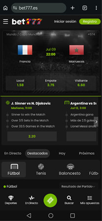 Página principal de bet777