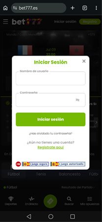 Inicio de sesión en bet777