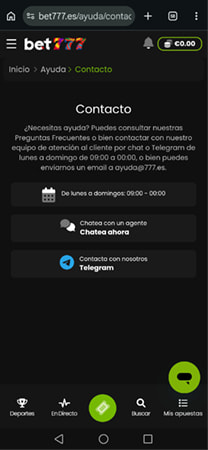 Página de contacto