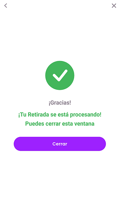 Pantalla de aprobación de la transacción en TonyBet.